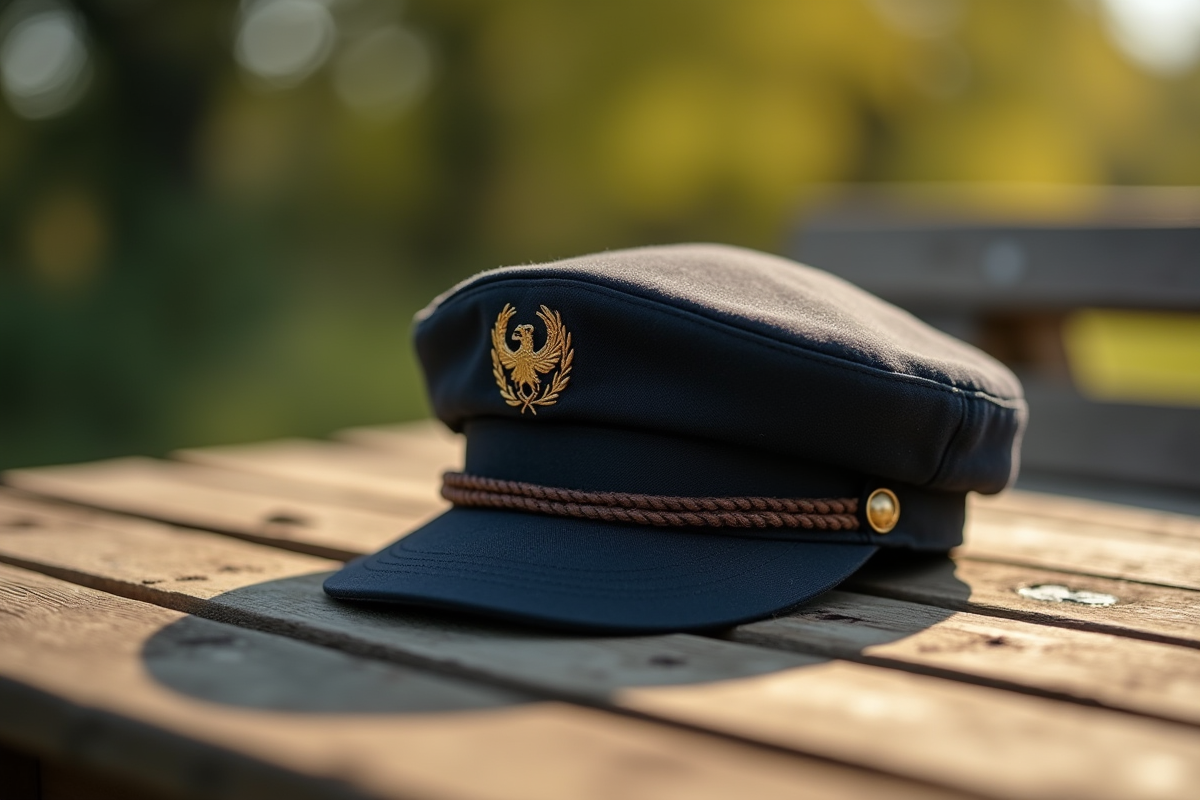 Casquette Beretta posée sur une table en bois ancien
