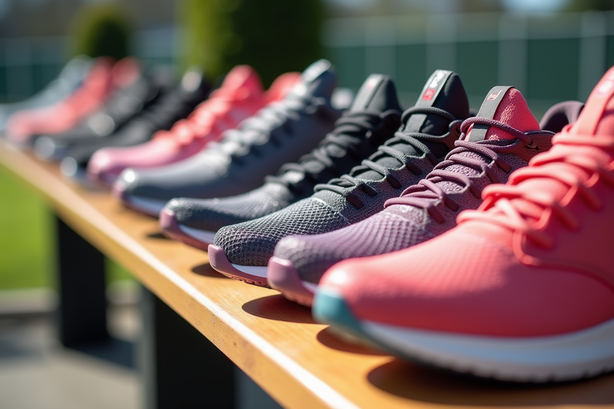 Chaussures de fitness pour femmes aux textures variées et couleurs vives
