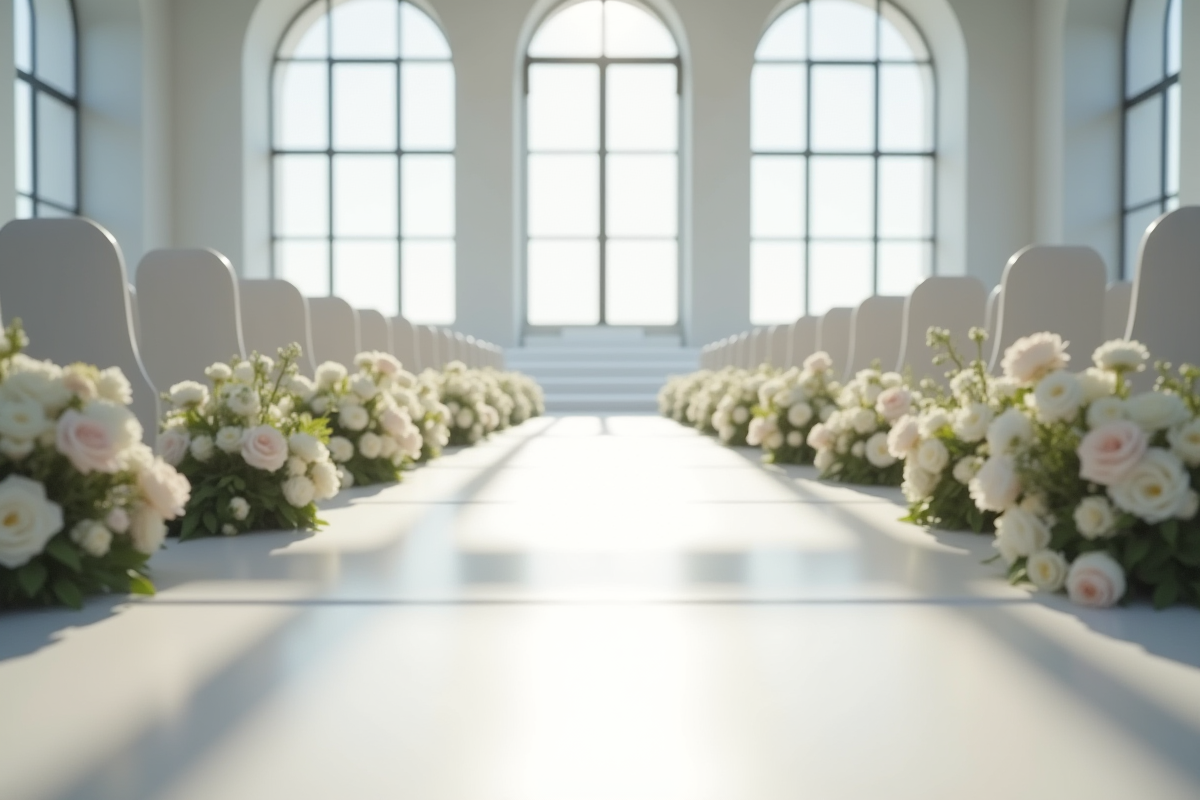 Espace élégant pour défilé Dior avec lumière naturelle