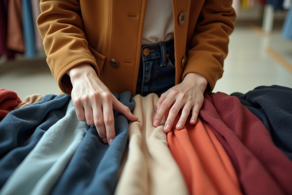 Jeune femme choisissant des vêtements Zara en promotion